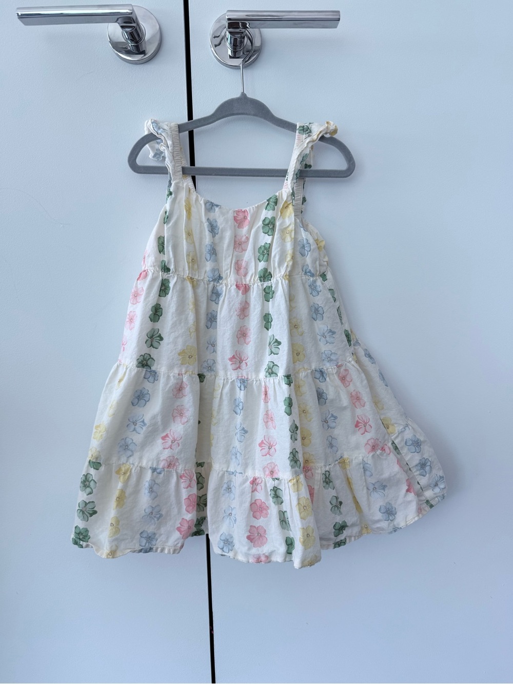 Janie and Jack Floral Flutter Sleeve Dress in Cream 3T